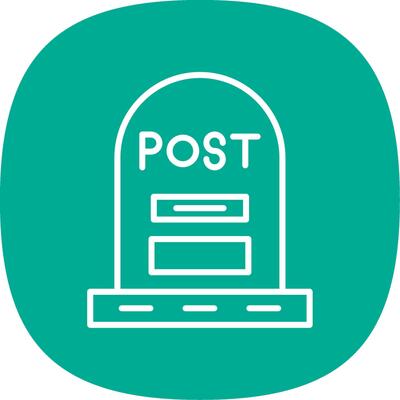 Post Line Curve Icon Design