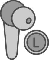 auricular línea lleno escala de grises icono diseño vector