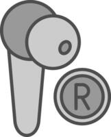 Earbud Line Filled Greyscale Icon Design vector