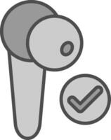 Earbud Line Filled Greyscale Icon Design vector