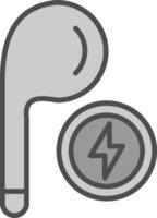 Earbud Line Filled Greyscale Icon Design vector