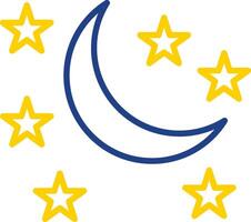 Moon Line Two Colour Icon Design vector