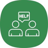 Ask For Help Line Curve Icon Design vector