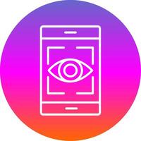 Eye Recognition Line Gradient Circle Icon vector
