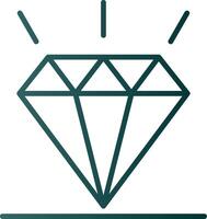 icono de degradado de línea de diamante vector