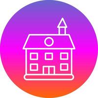 Private Guest House Line Gradient Circle Icon vector