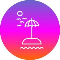 Beach Line Gradient Circle Icon vector