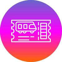 Train Ticket Line Gradient Circle Icon vector