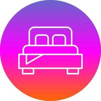 Bedroom Line Gradient Circle Icon vector