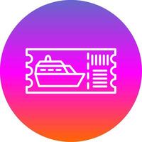 Cruise Ticket Line Gradient Circle Icon vector