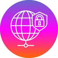 Global Security Line Gradient Circle Icon vector
