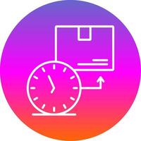 On Time Deliveries Line Gradient Circle Icon vector