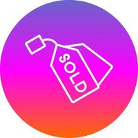 Sold Line Gradient Circle Icon vector