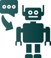 Robot Glyph Gradient Icon vector