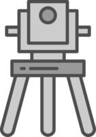 Theodolite Line Filled Greyscale Icon Design vector