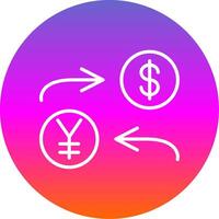 Currency Exchange Line Gradient Circle Icon vector