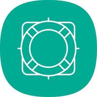 Rescue Buoy Line Curve Icon Design vector