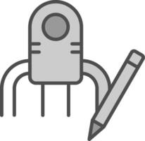 Nanotech Line Filled Greyscale Icon Design vector