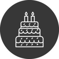 Cake Line Inverted Icon Design vector