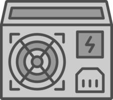 Power Supply Line Filled Greyscale Icon Design vector