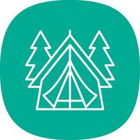 Tent Line Curve Icon Design vector