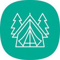 Tent Line Curve Icon Design vector