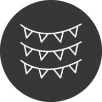 Bunting Line Inverted Icon Design vector