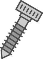 tornillo línea lleno escala de grises icono diseño vector