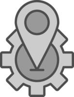 Location Line Filled Greyscale Icon Design vector