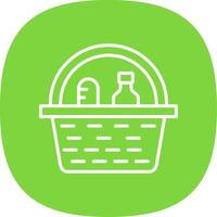 Picnic Basket Line Curve Icon Design vector