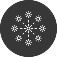 Firework Line Inverted Icon Design vector