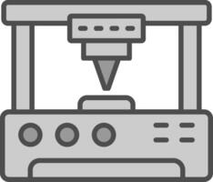 3d Printer Line Filled Greyscale Icon Design vector