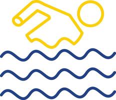 Swimming Line Two Colour Icon Design vector