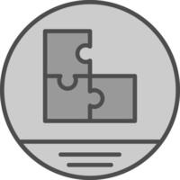 Puzzle Line Filled Greyscale Icon Design vector