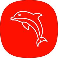 Dolphin Line Curve Icon Design vector