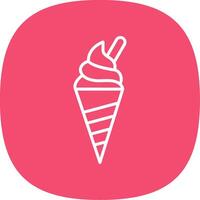 Ice Cream Line Curve Icon Design vector