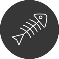 podrido pescado línea invertido icono diseño vector