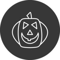 Halloween Pumpkin Line Inverted Icon Design vector