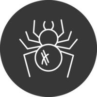 araña línea invertido icono diseño vector