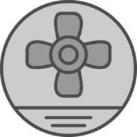 Propeller Line Filled Greyscale Icon Design vector