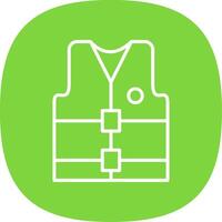 Lifejacket Line Curve Icon Design vector