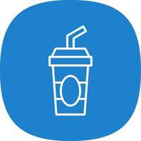 Cold Drink Line Curve Icon Design vector