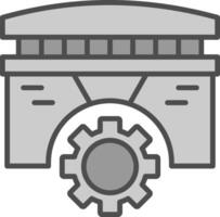 puente línea lleno escala de grises icono diseño vector