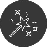 Magic Wand Line Inverted Icon Design vector