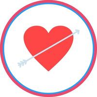 Heart Flat Circle Icon vector