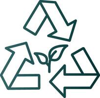Recycling Line Gradient Icon vector