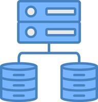 Data Server Line Filled Blue Icon vector