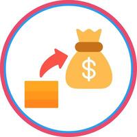 Increase Flat Circle Icon vector