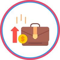 Briefcase Flat Circle Icon vector