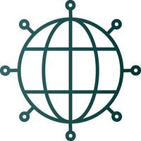 World Wide Line Gradient Icon vector